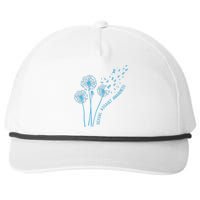 April Sexual Assault Awareness Month Teal Dandelion Ribbons Snapback Five-Panel Rope Hat