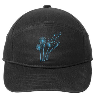 April Sexual Assault Awareness Month Teal Dandelion Ribbons 7-Panel Snapback Hat