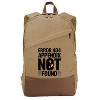 Appendicitis Scar Appendectomy Appendix Surgery Recovery Cotton Canvas Backpack