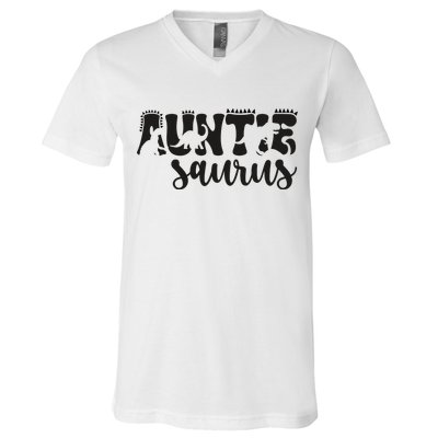 Auntie Saurus V-Neck T-Shirt