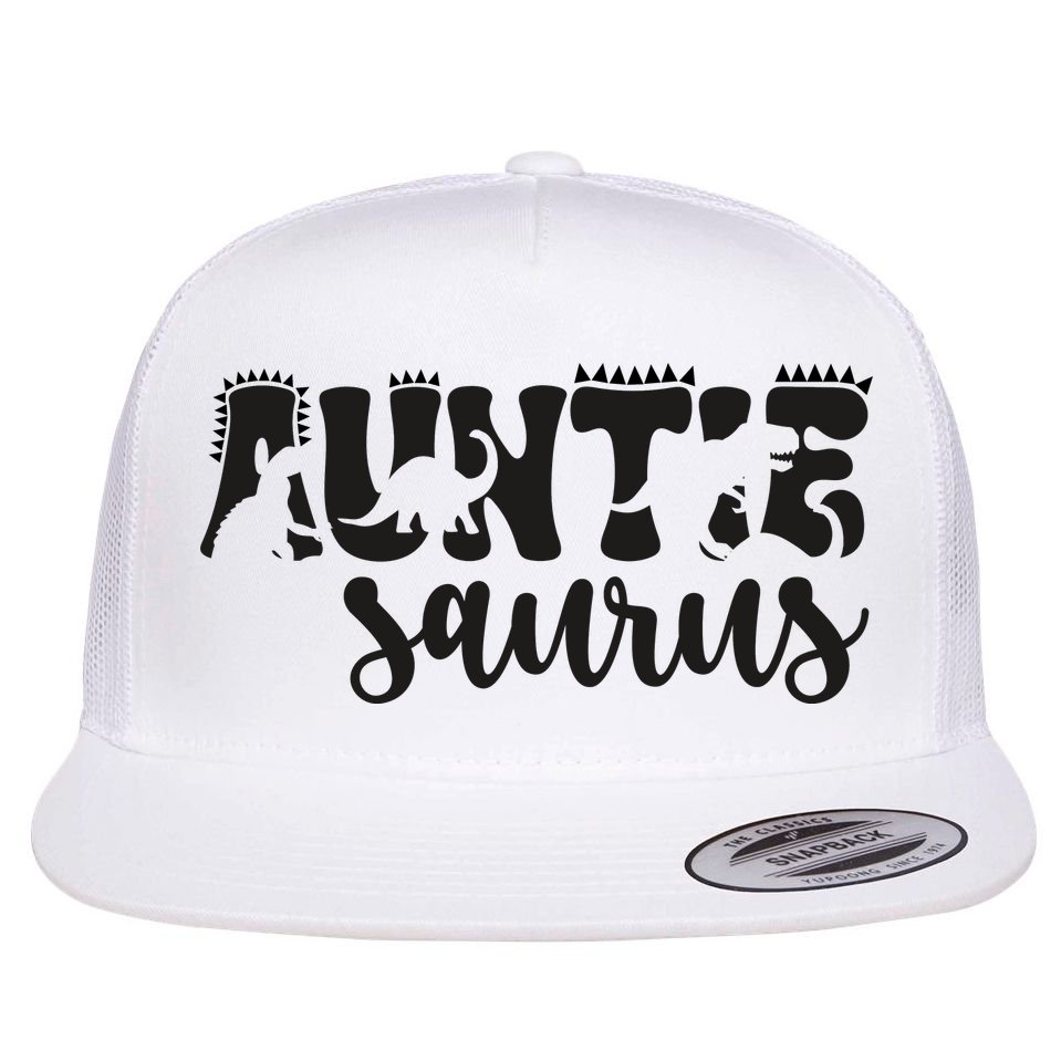 Auntie Saurus Flat Bill Trucker Hat