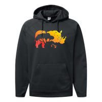 African Safari Animal Rhino Performance Fleece Hoodie