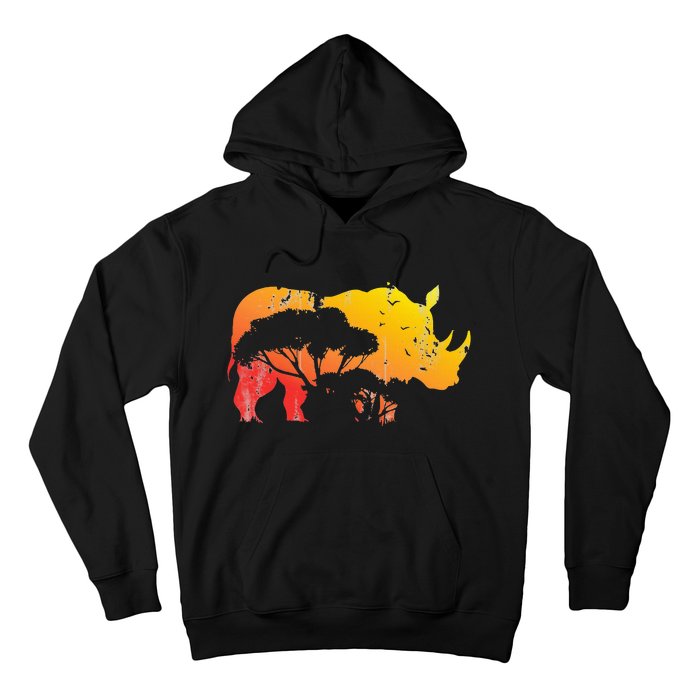 African Safari Animal Rhino Hoodie