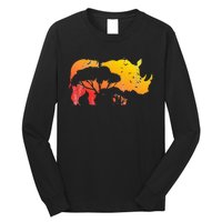 African Safari Animal Rhino Long Sleeve Shirt