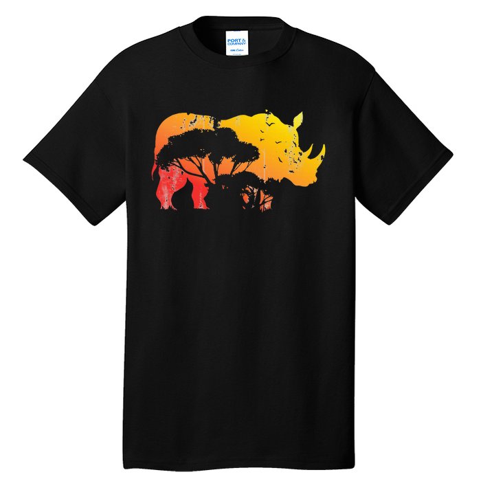 African Safari Animal Rhino Tall T-Shirt