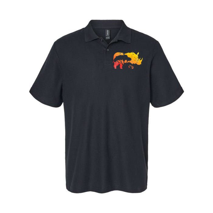 African Safari Animal Rhino Softstyle Adult Sport Polo