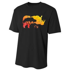 African Safari Animal Rhino Performance Sprint T-Shirt