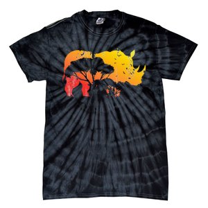 African Safari Animal Rhino Tie-Dye T-Shirt