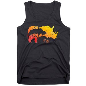 African Safari Animal Rhino Tank Top