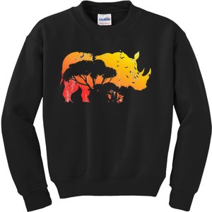 African Safari Animal Rhino Kids Sweatshirt