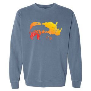 African Safari Animal Rhino Garment-Dyed Sweatshirt