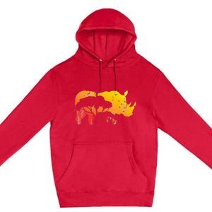 African Safari Animal Rhino Premium Pullover Hoodie