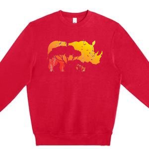 African Safari Animal Rhino Premium Crewneck Sweatshirt