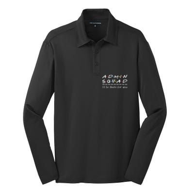 Admin Squad Administrative Assistant Office Secretary Silk Touch Performance Long Sleeve Polo