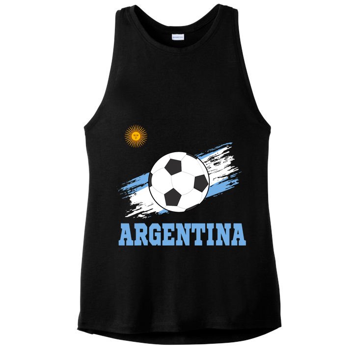 Argentine Soccer Argentinian Football Argentina Futbol Ladies PosiCharge Tri-Blend Wicking Tank