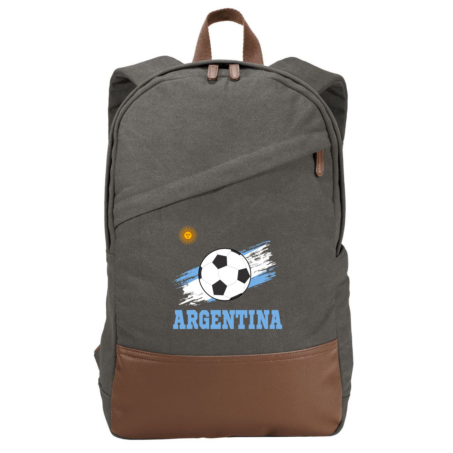 Argentine Soccer Argentinian Football Argentina Futbol Cotton Canvas Backpack