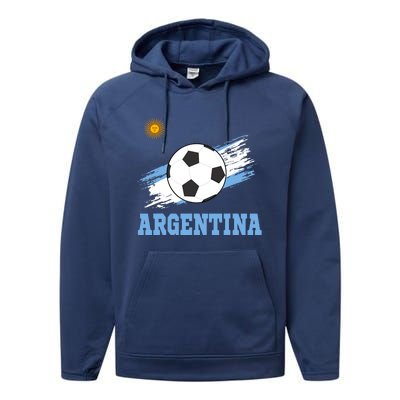 Argentine Soccer Argentinian Football Argentina Futbol Performance Fleece Hoodie