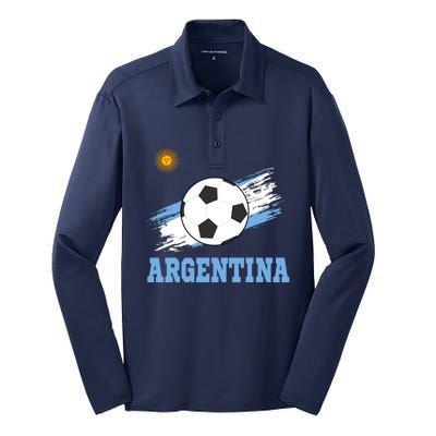 Argentine Soccer Argentinian Football Argentina Futbol Silk Touch Performance Long Sleeve Polo