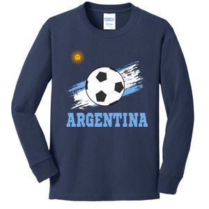 Argentine Soccer Argentinian Football Argentina Futbol Kids Long Sleeve Shirt