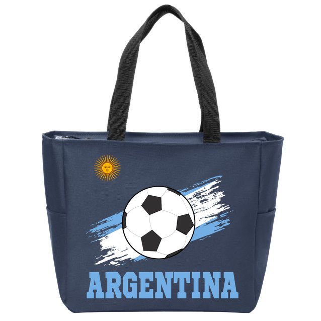 Argentine Soccer Argentinian Football Argentina Futbol Zip Tote Bag