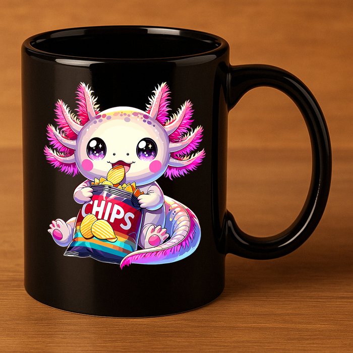 Axolotl Snaxolotl Anime Cute Kawaii Axolotl 11oz C Handle Ceramic Mug