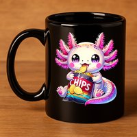 Axolotl Snaxolotl Anime Cute Kawaii Axolotl 11oz C Handle Ceramic Mug