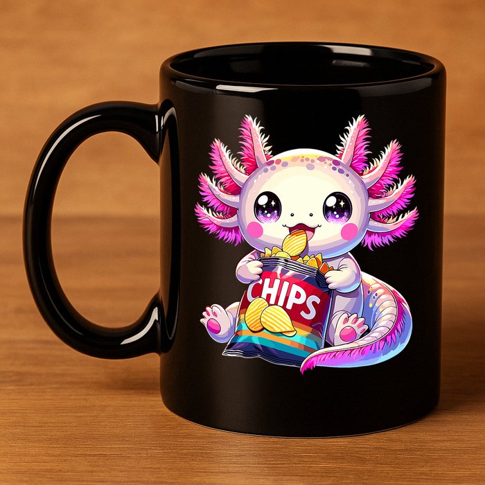 Axolotl Snaxolotl Anime Cute Kawaii Axolotl 11oz C Handle Ceramic Mug