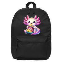 Axolotl Snaxolotl Anime Cute Kawaii Axolotl 16 in Basic Backpack