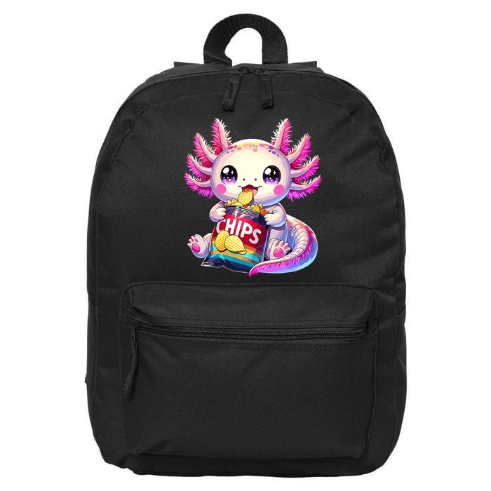 Axolotl Snaxolotl Anime Cute Kawaii Axolotl 16 in Basic Backpack