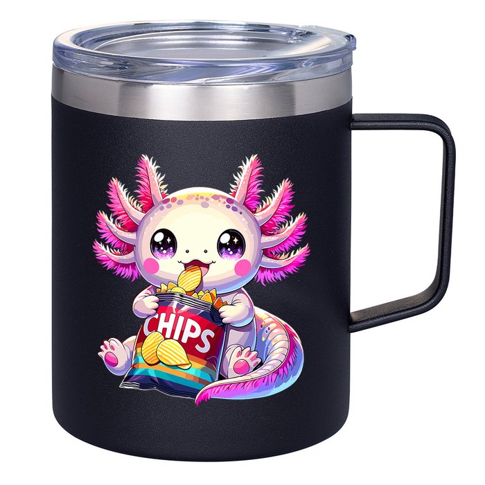 Axolotl Snaxolotl Anime Cute Kawaii Axolotl 12oz Stainless Steel Coffee Mug