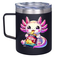 Axolotl Snaxolotl Anime Cute Kawaii Axolotl 12oz Stainless Steel Coffee Mug