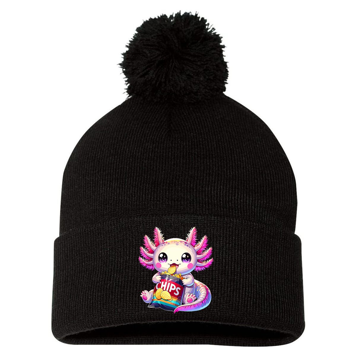 Axolotl Snaxolotl Anime Cute Kawaii Axolotl Pom Pom 12in Knit Beanie