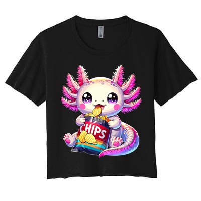 Axolotl Snaxolotl Anime Cute Kawaii Axolotl Women's Crop Top Tee