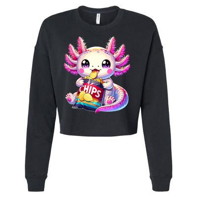 Axolotl Snaxolotl Anime Cute Kawaii Axolotl Cropped Pullover Crew