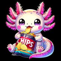 Axolotl Snaxolotl Anime Cute Kawaii Axolotl Cropped Pullover Crew
