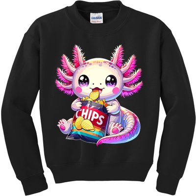 Axolotl Snaxolotl Anime Cute Kawaii Axolotl Kids Sweatshirt