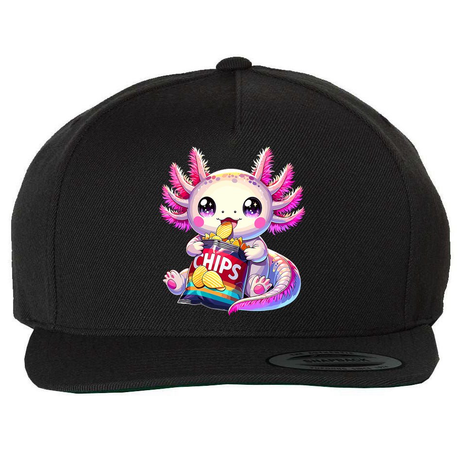 Axolotl Snaxolotl Anime Cute Kawaii Axolotl Wool Snapback Cap