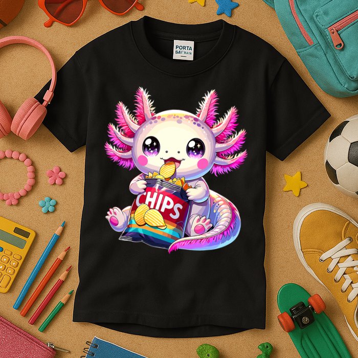 Axolotl Snaxolotl Anime Cute Kawaii Axolotl Kids T-Shirt