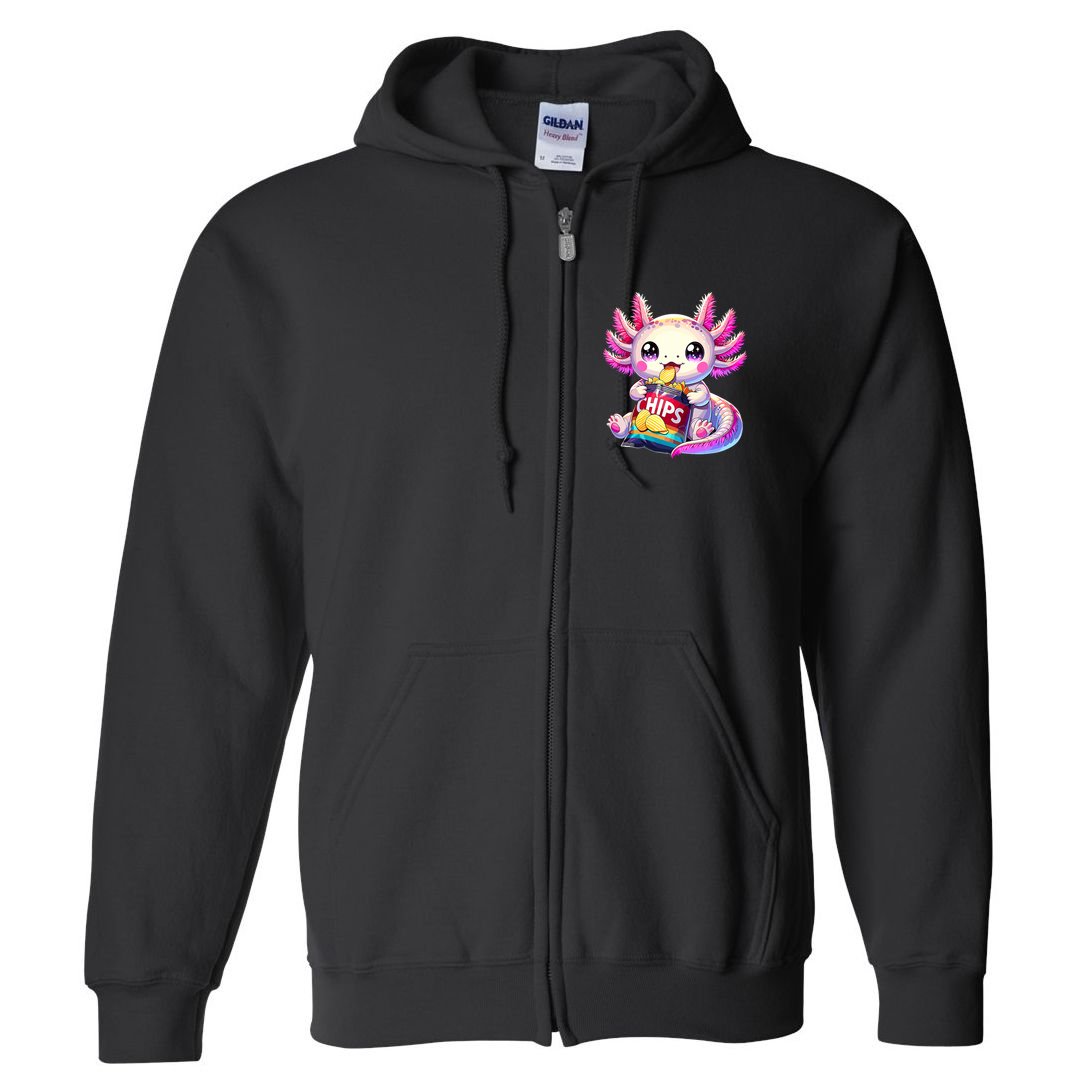 Axolotl Snaxolotl Anime Cute Kawaii Axolotl Full Zip Hoodie