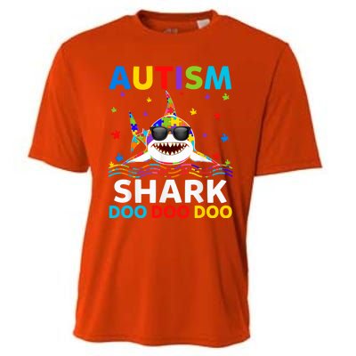 Autism Shark Awareness Rainbow Puzzle Do Sharks Mommy Great Gift Cooling Performance Crew T-Shirt