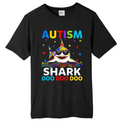 Autism Shark Awareness Rainbow Puzzle Do Sharks Mommy Great Gift Tall Fusion ChromaSoft Performance T-Shirt