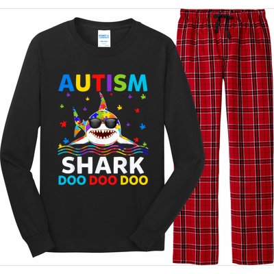 Autism Shark Awareness Rainbow Puzzle Do Sharks Mommy Great Gift Long Sleeve Pajama Set