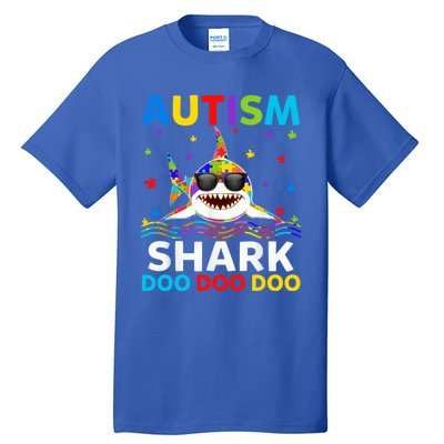 Autism Shark Awareness Rainbow Puzzle Do Sharks Mommy Great Gift Tall T-Shirt