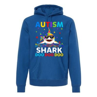 Autism Shark Awareness Rainbow Puzzle Do Sharks Mommy Great Gift Premium Hoodie