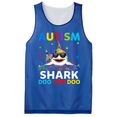 Autism Shark Awareness Rainbow Puzzle Do Sharks Mommy Great Gift Mesh Reversible Basketball Jersey Tank