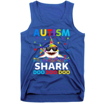 Autism Shark Awareness Rainbow Puzzle Do Sharks Mommy Great Gift Tank Top