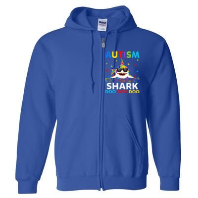 Autism Shark Awareness Rainbow Puzzle Do Sharks Mommy Great Gift Full Zip Hoodie