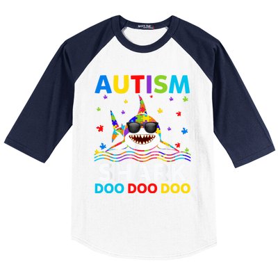 Autism Shark Awareness Rainbow Puzzle Do Sharks Mommy Great Gift Baseball Sleeve Shirt