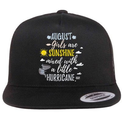 AUGUST SUNSHINE AND HURRICANE BIRTH MONTH Flat Bill Trucker Hat