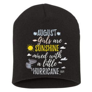 AUGUST SUNSHINE AND HURRICANE BIRTH MONTH Short Acrylic Beanie